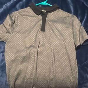 Men's Grey Patterned Polo Shirt